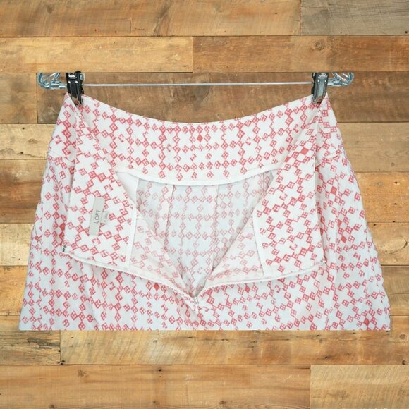 Ann Taylor Loft Skirt Women's Size 10 Linen Blend Stripe Pockets Zip Closure - Picture 3 of 4